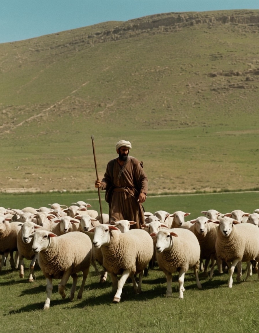 ancient mesopotamia, shepherd, sheep, meadow, livestock, 2000 bc