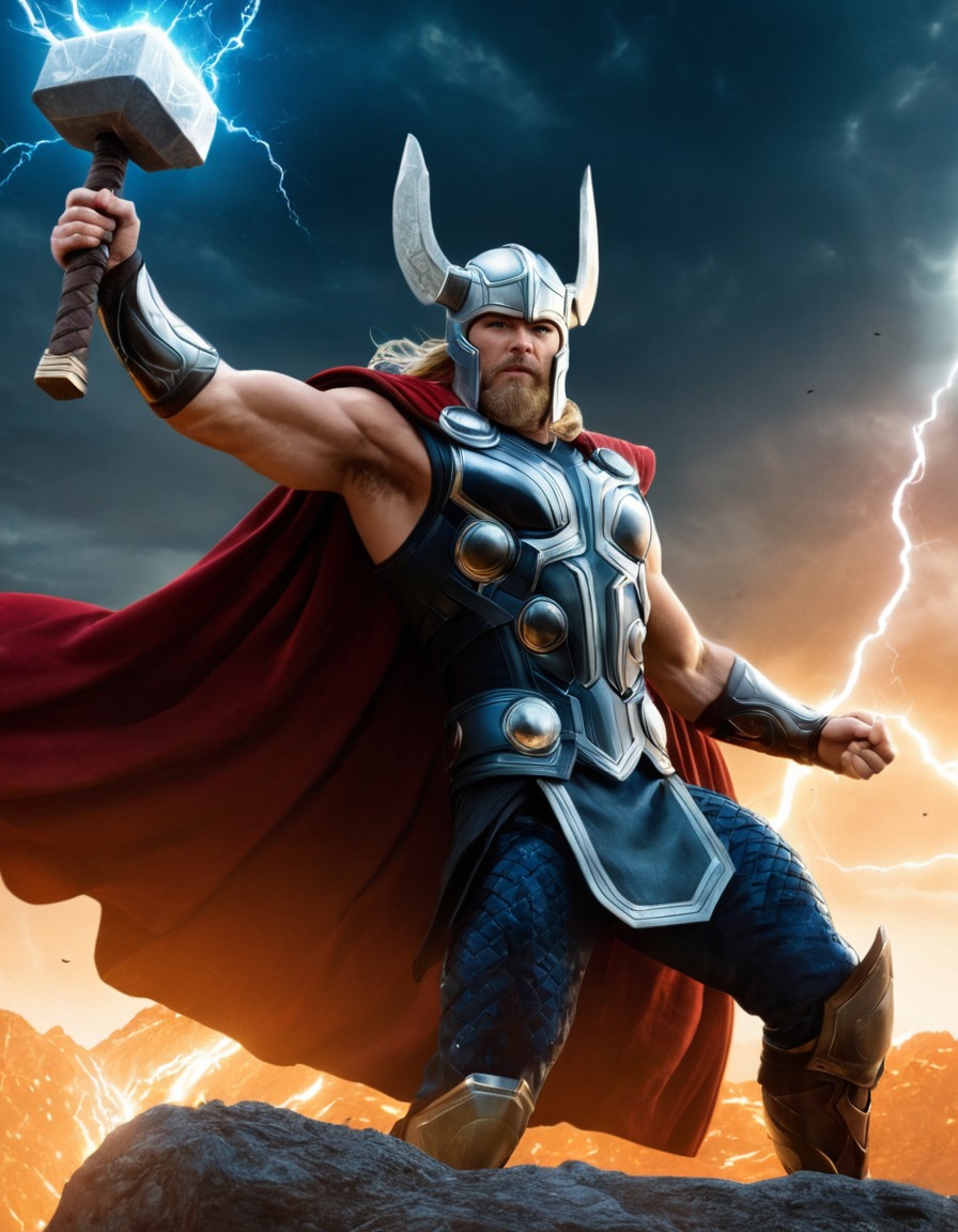 thor, epic, god, norse mythology, mythological scene, marvel, asgard