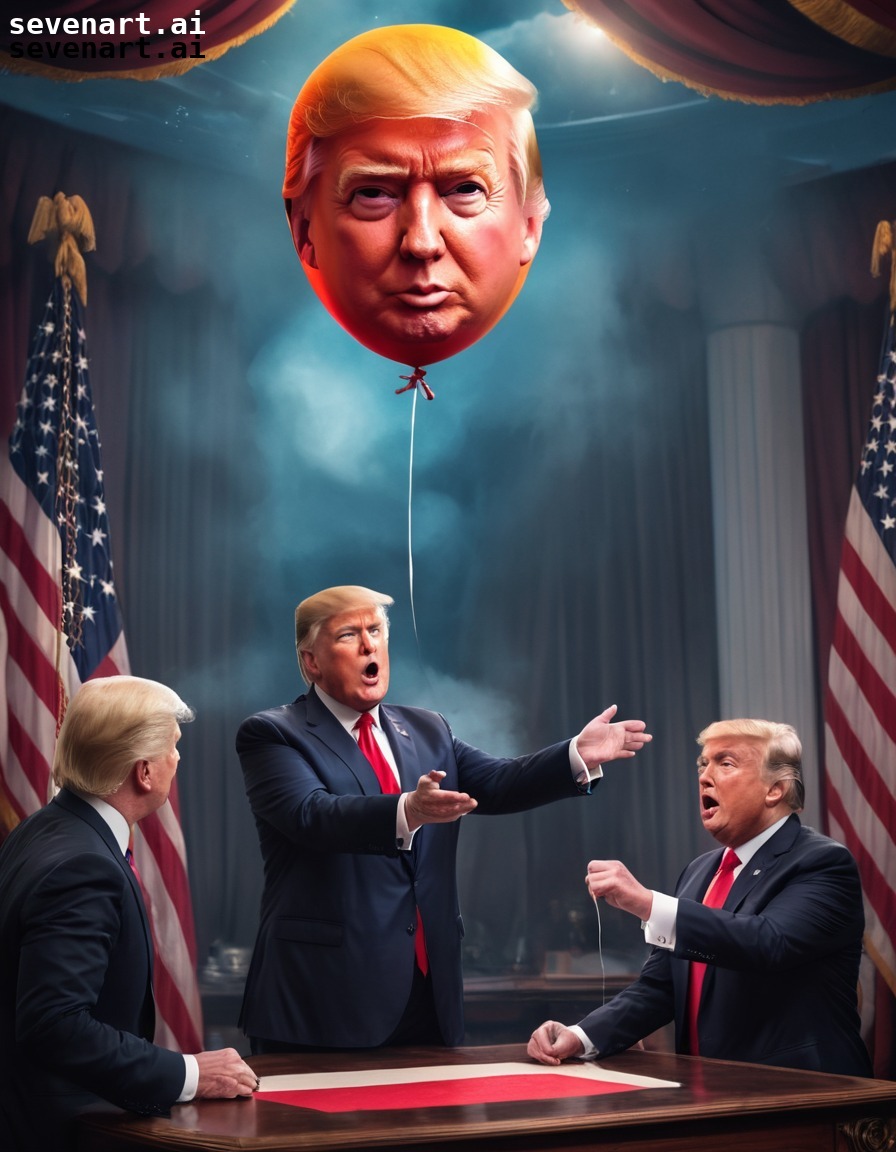 humor, magic, balloon, transformation, mishap, trump, donaldtrump