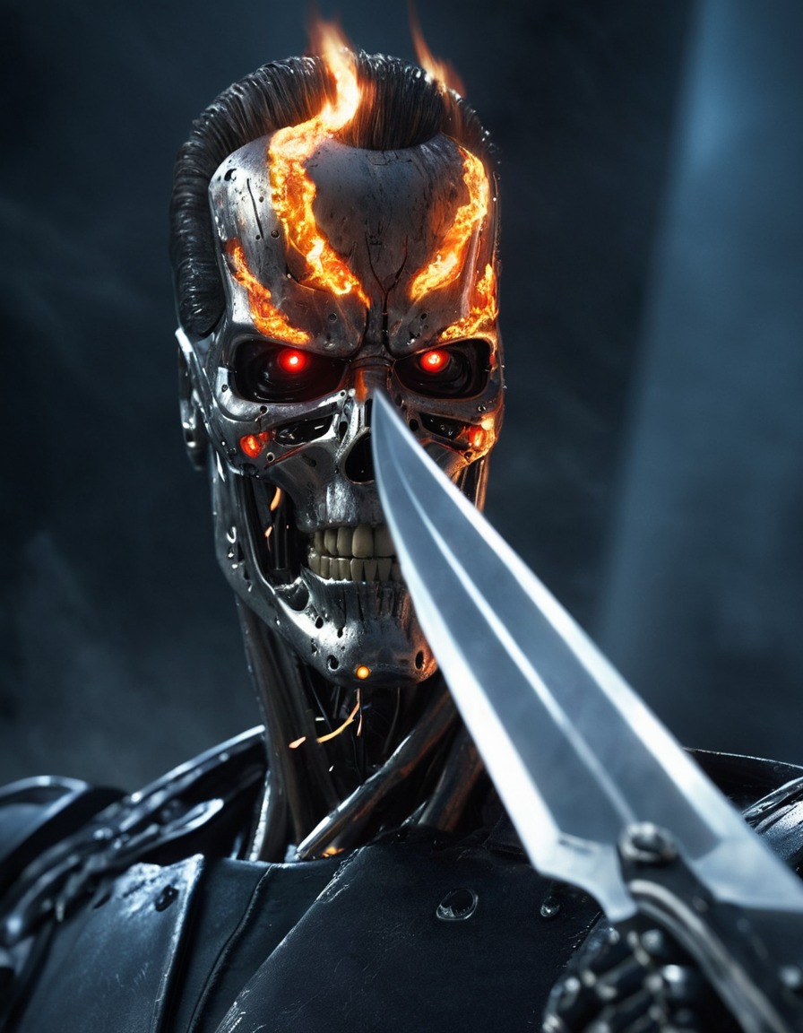 terminator, t-1000, metal, transformation, attack, robots, games, movies