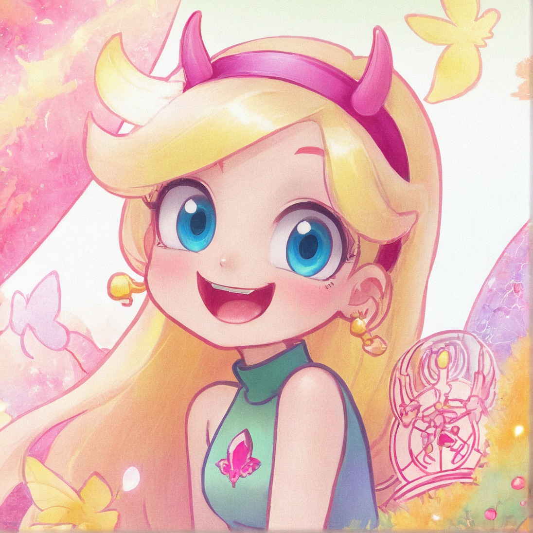 anime, animestyle, cartoon, chibi, cute, digital, disney, fantasy, game, girl, art, axsens, adorable, starbutterfly, chibicutekawaii, starvstheforcesofevil