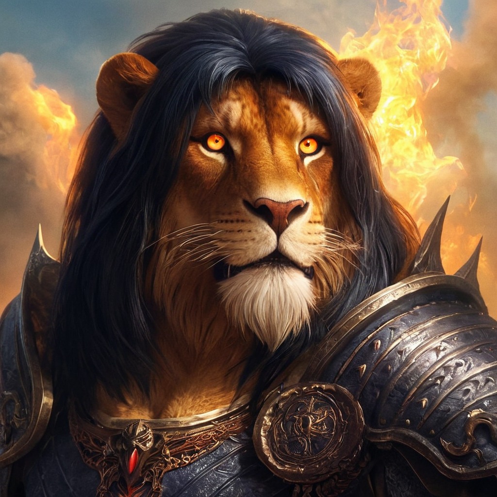 characterdesign, warrior, fantasyart, lion, bing, conceptart, hybrid, scifi, space