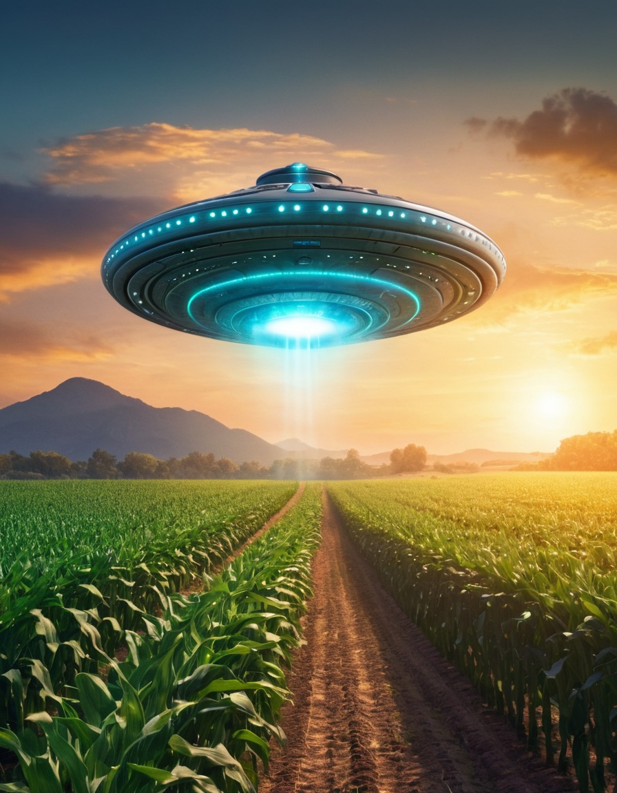 ufo, corn field, strange encounter, extra-terrestrial, alien technology