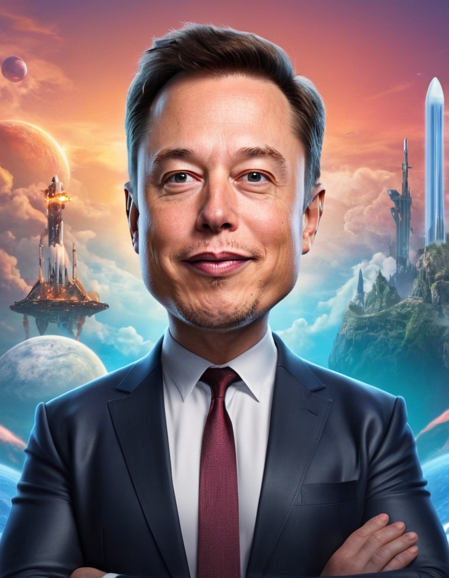 elon musk, caricature, spacex, tesla, humor, tech, innovation