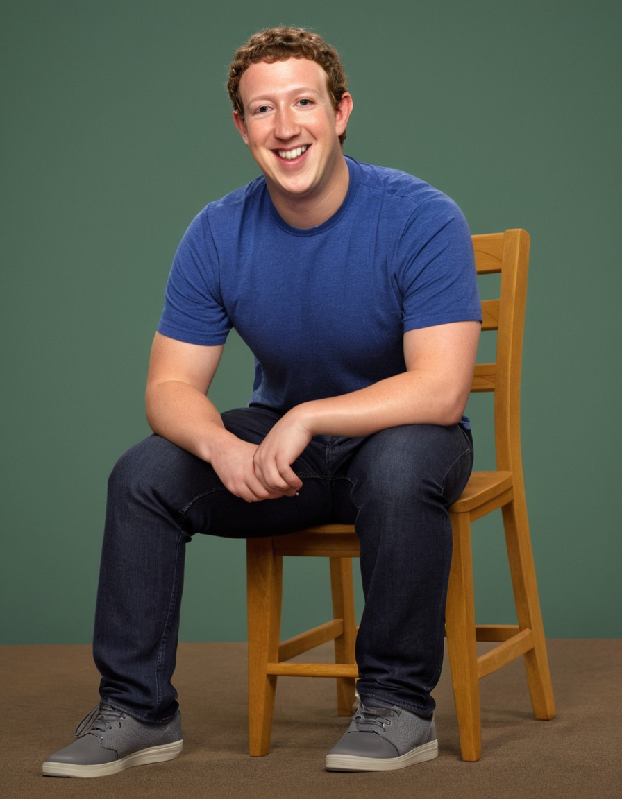 mark zuckerberg, humor, comical, chair, struggle, fat