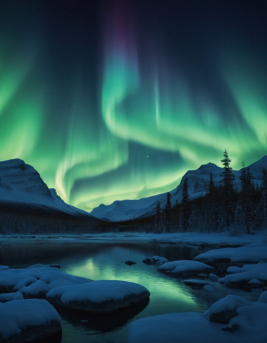 northern lights, aurora borealis, night sky, natural phenomenon, spectacular