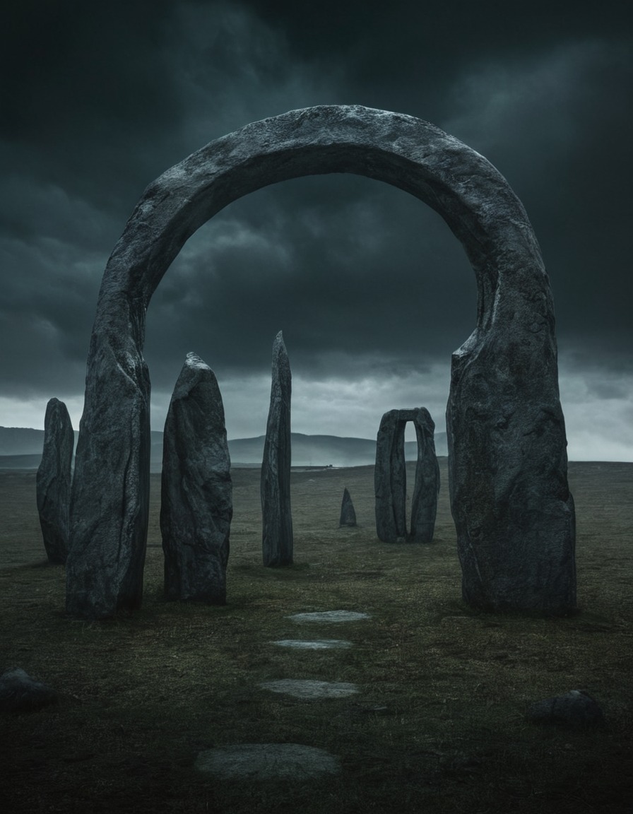 mystical, standing stones, ancient power, circle, mystery