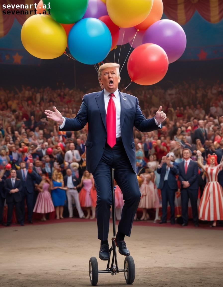 humorous, political satire, circus, juggling, entertainment, trump, donaldtrump