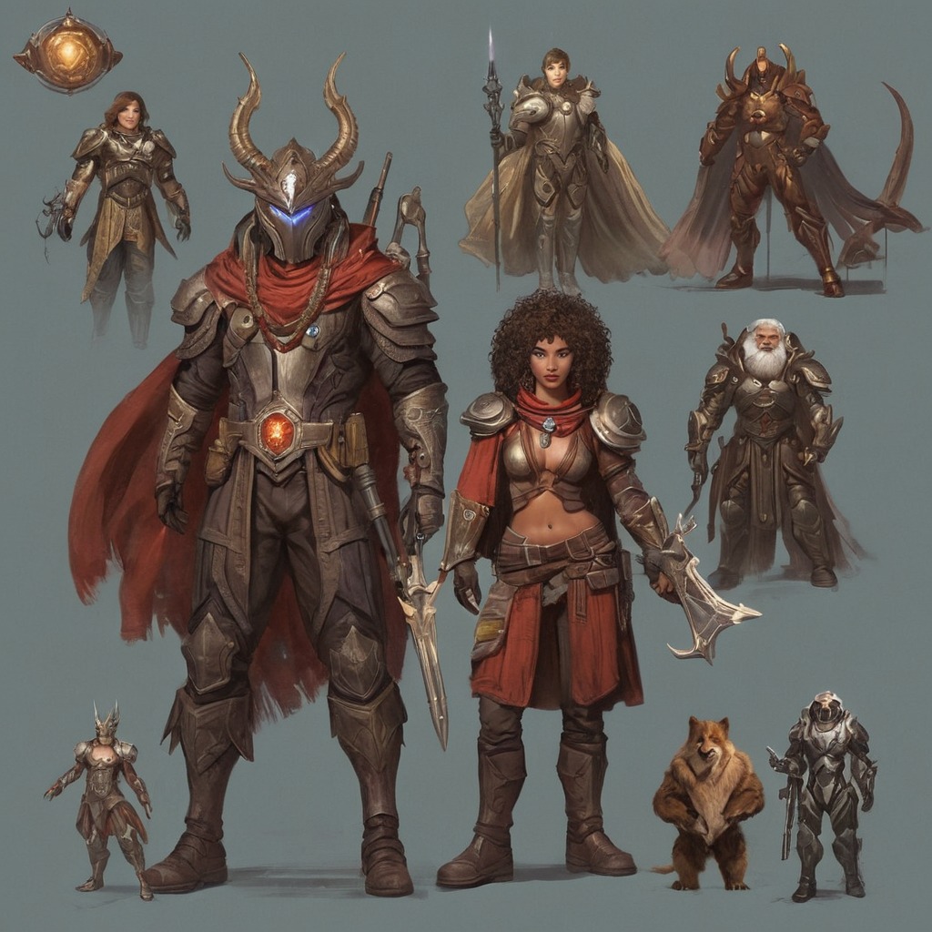 characterdesign, warrior, fantasycharacter, dnd, rpg, medieval, knight, mage, dreamup, ai_art