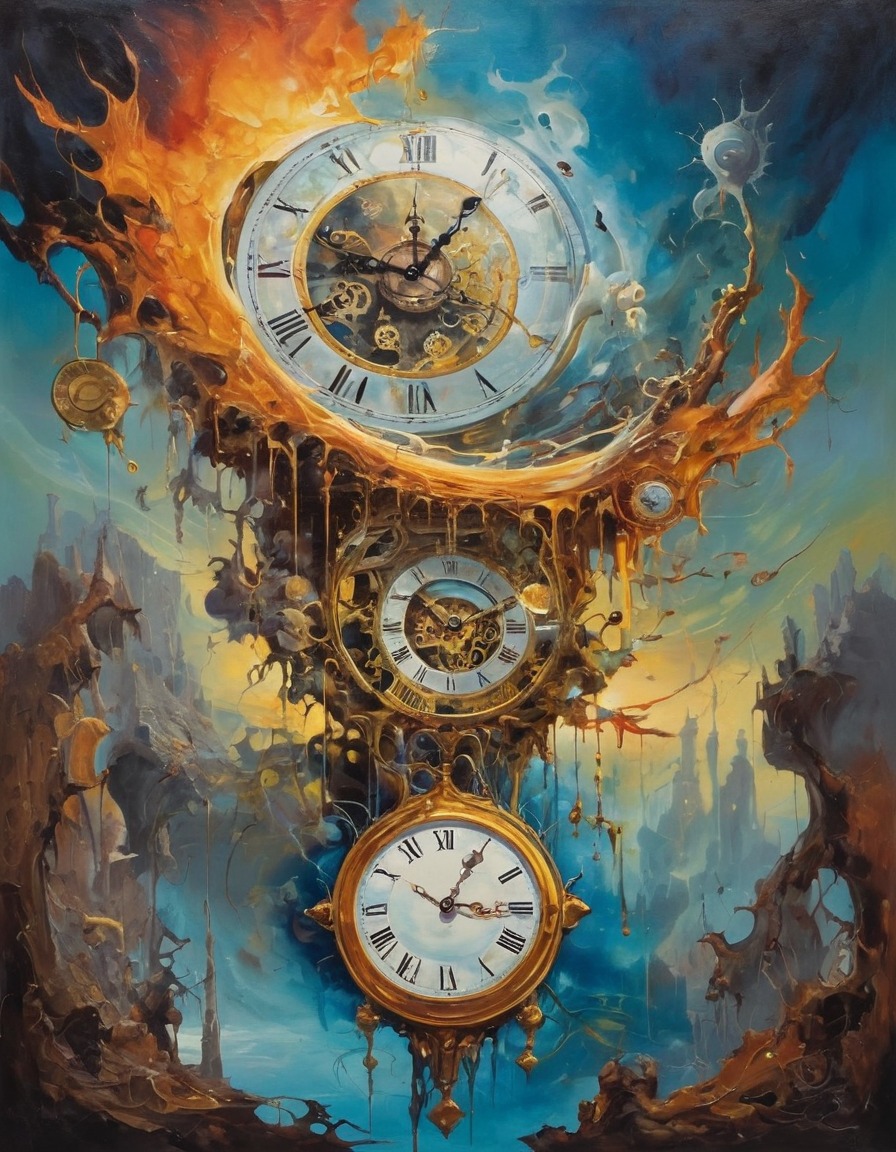 melting clock, salvador dali, surrealism, time, art, surreal