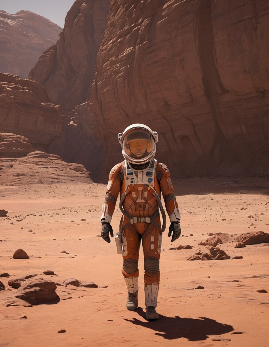 the martian, 2015, painted scene, movie, matt damon, science fiction, space exploration