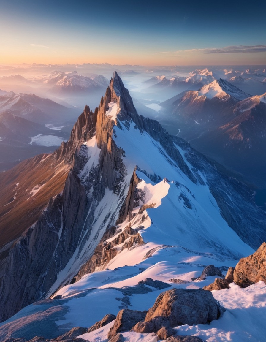 mountain, summit, panoramic view, nature, landscape