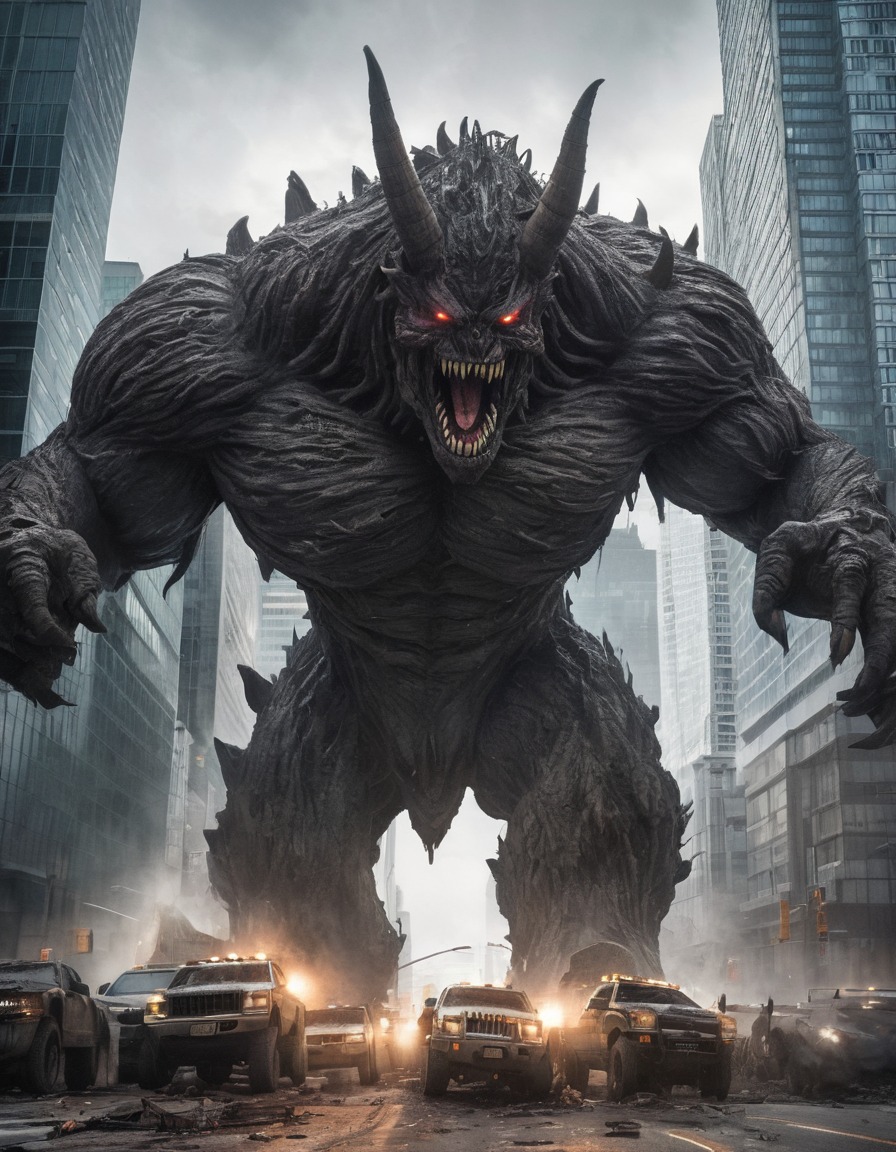 giant monster, rampage, toronto, skyscrapers, chaos, monster