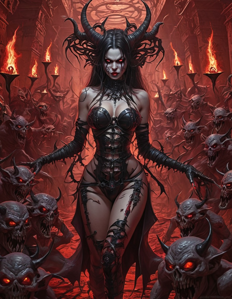 demonesse, demonic, minions, labyrinth, hell, demon, sexy, nsfw	