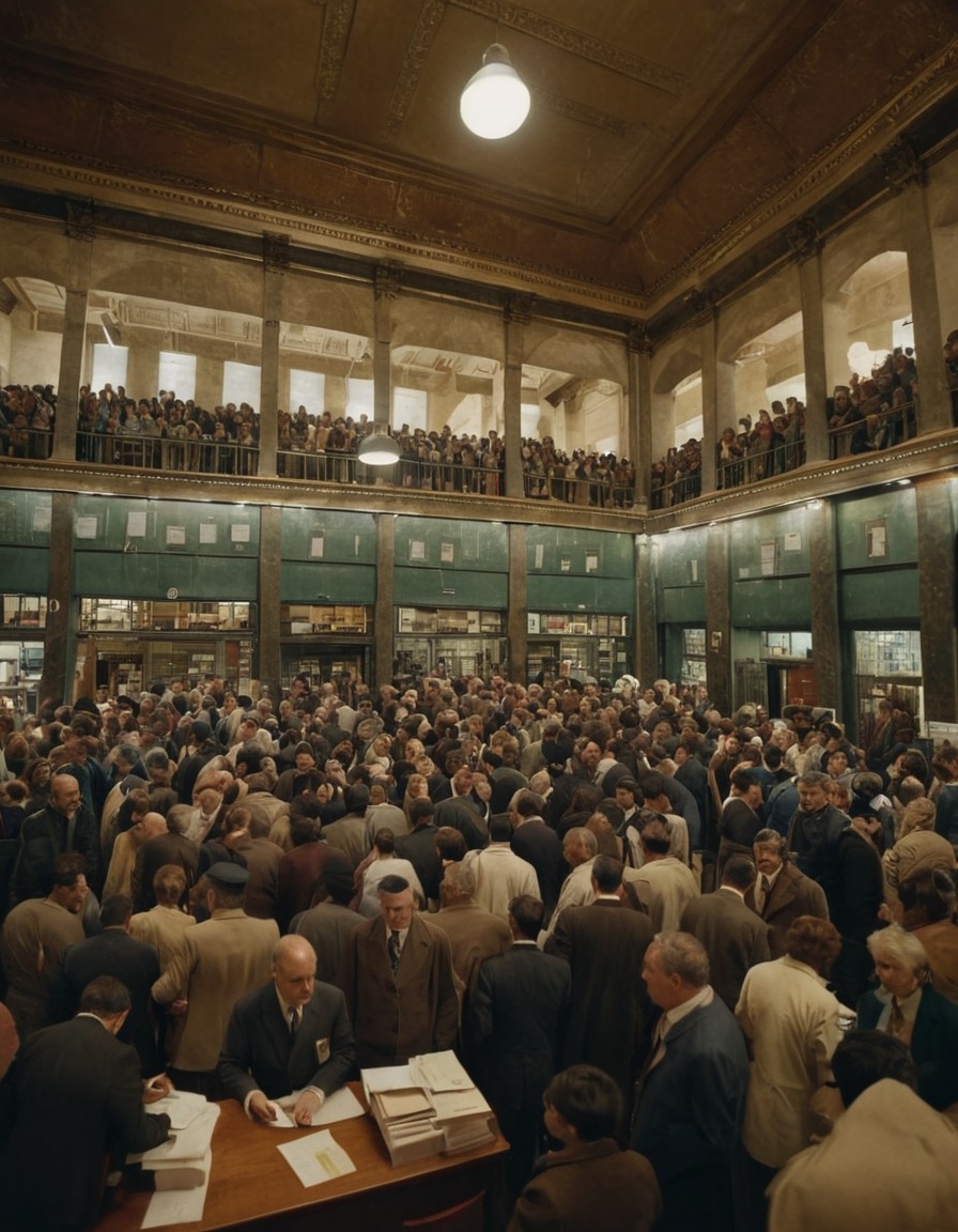 post office, overcrowded, big city, postal service, urban, customer service, queue management