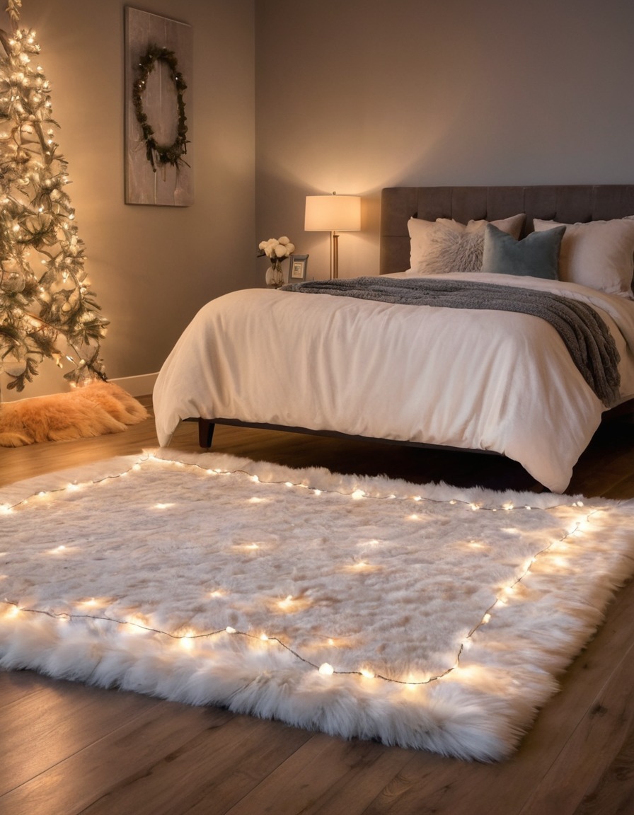 home decor, bedroom, rug, interior design, string lights, cozy, home, interior