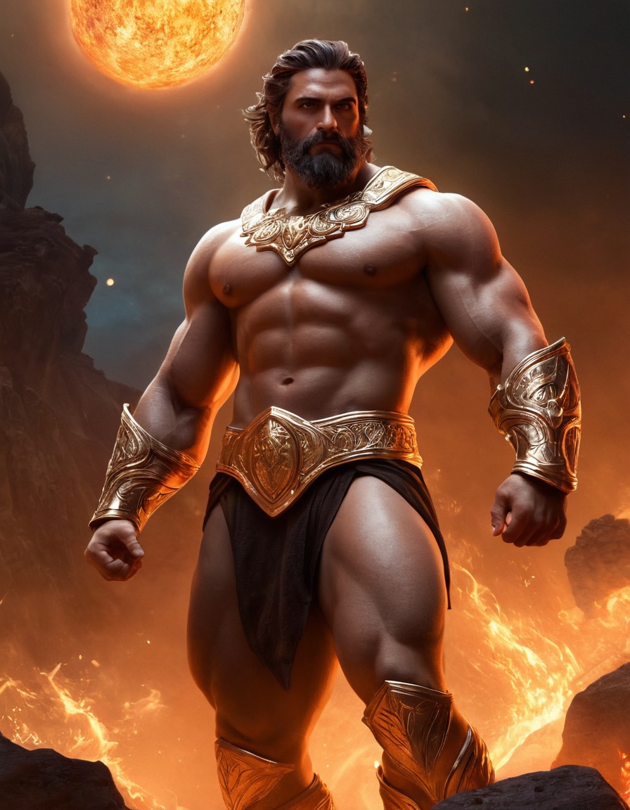 hephaestus, greek mythology, divine, craftsman, mythological scene, olympian gods, forging