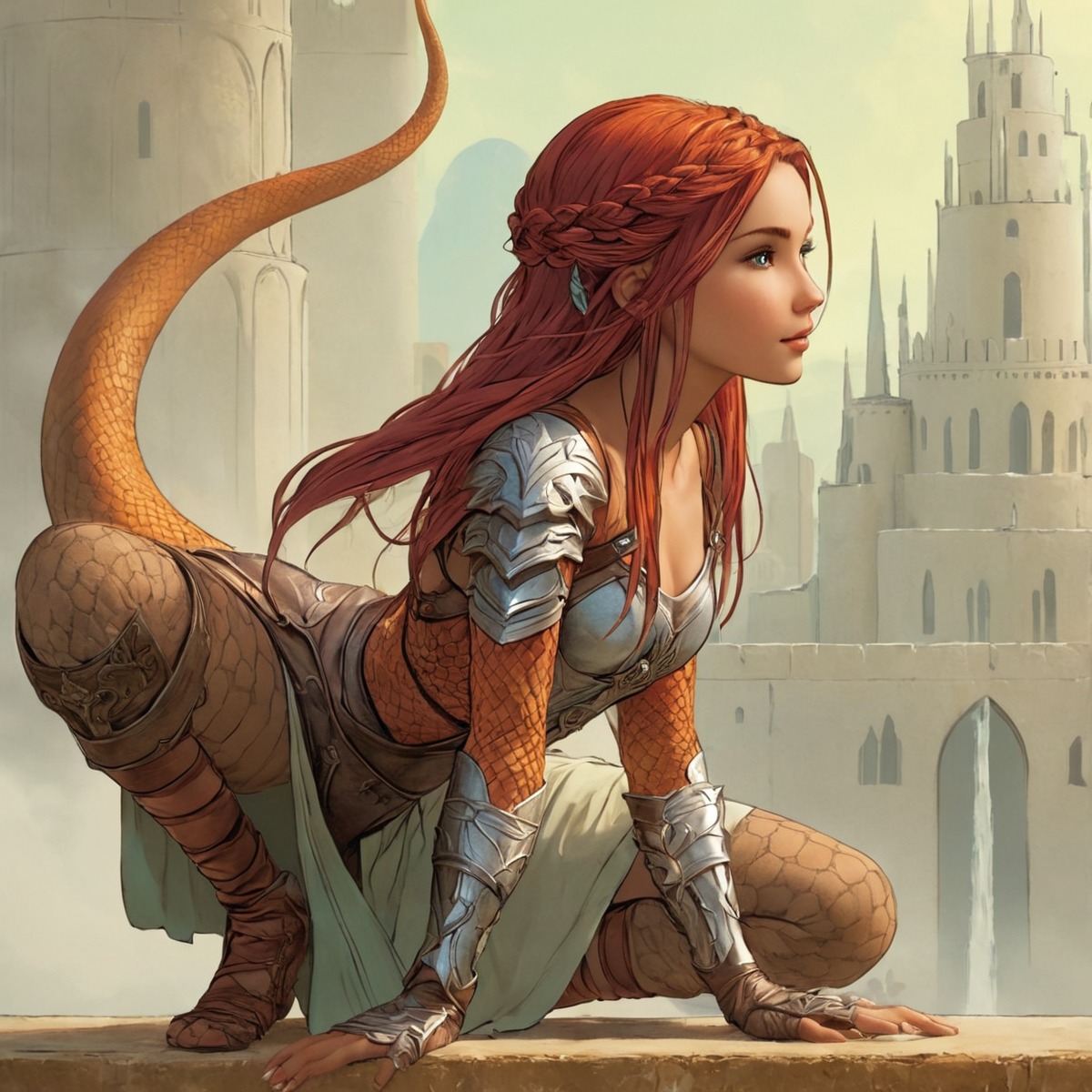 characterdesign, fantasyart, fantasycharacter, portrait, dragon, anime, cartoon, city, cleric, comic, dragongirl, fantasy, female, fighter, girl, illustration, lizardfolk, lizardgirl, monstergirl, mythicalcreature, redhairedgirl, simple, sketch, sweet, young, reptilecharacter, drawingdigital, lizardreptile, reptilegirl, armoredgirl