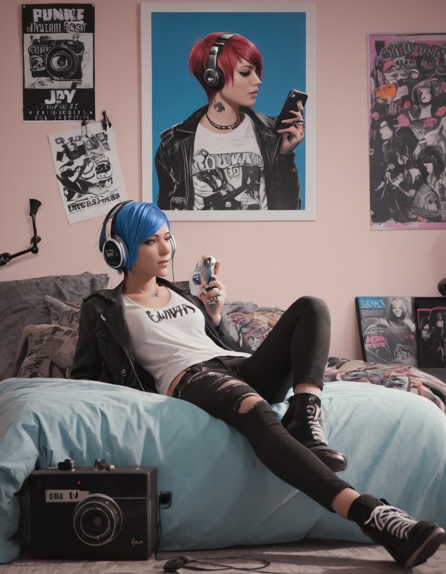 bedroom, teenager, punk rock, music, relaxation, games, girls from games