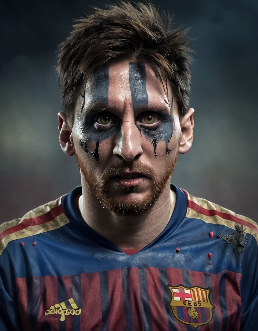 lionel messi, football, jersey, zombie, eyes., celebrities