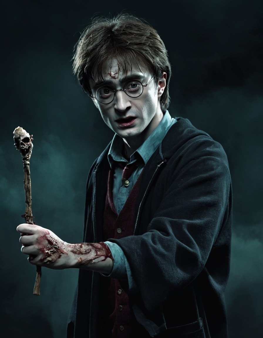 harry potter, zombie, wand, fantasy, halloween