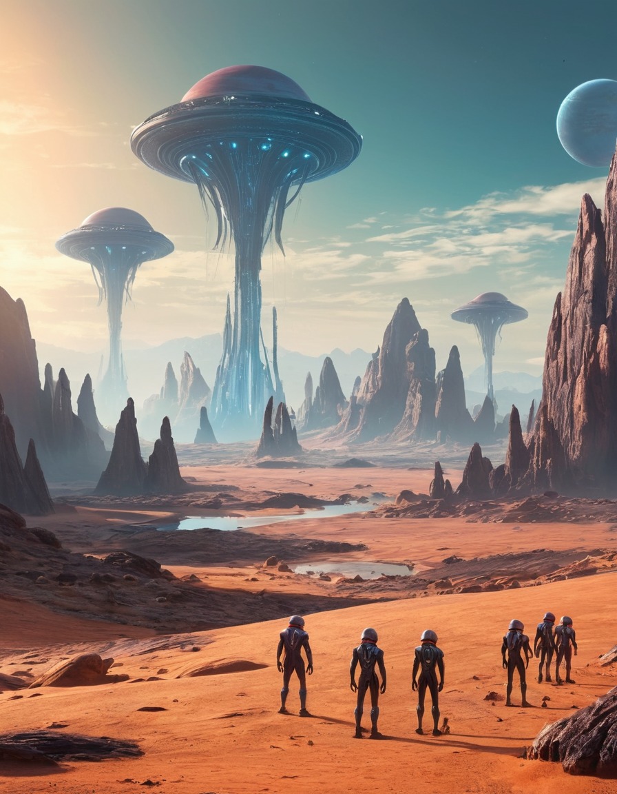 aliens, exploration, alien landscape, extraterrestrial beings, extraterrestrial