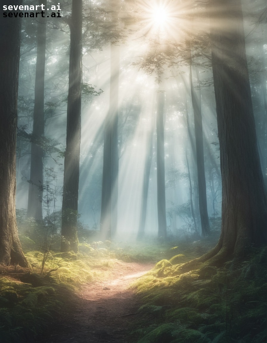 nature, forest, mist, sunlight, mystical