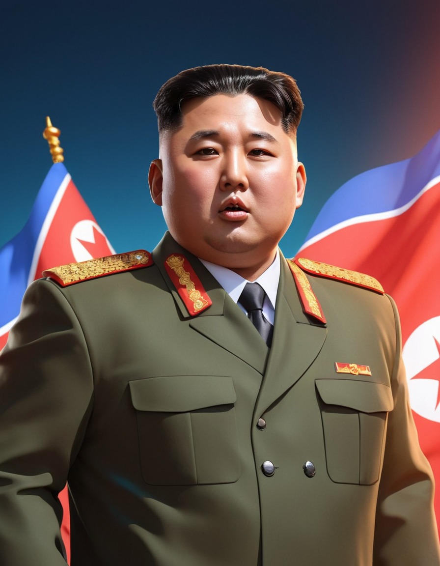 kim jong un, anime, futuristic, north korea, military, power, politics