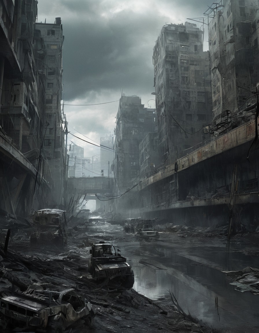 post-apocalyptic, society, competition, water source, survival, dystopian, conflict, mad max