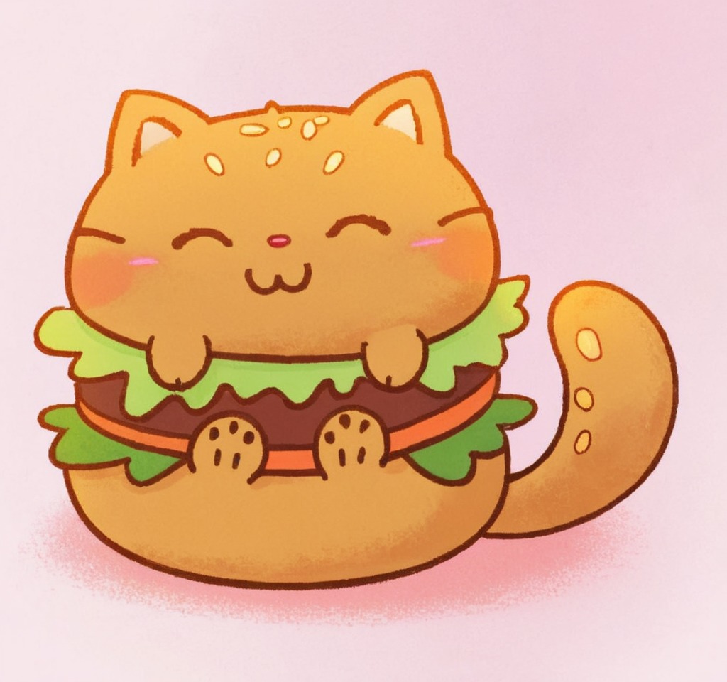 digitalart, cartoon, adorable, animals, burger, catburger, digital, kawaii, clipstudiopaint, catburgertutorial