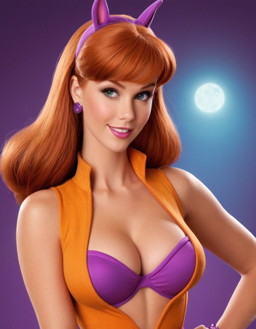 daphne blake, scooby-doo, mystery solver, fashionista, cartoon character, glamorous, crime-solving