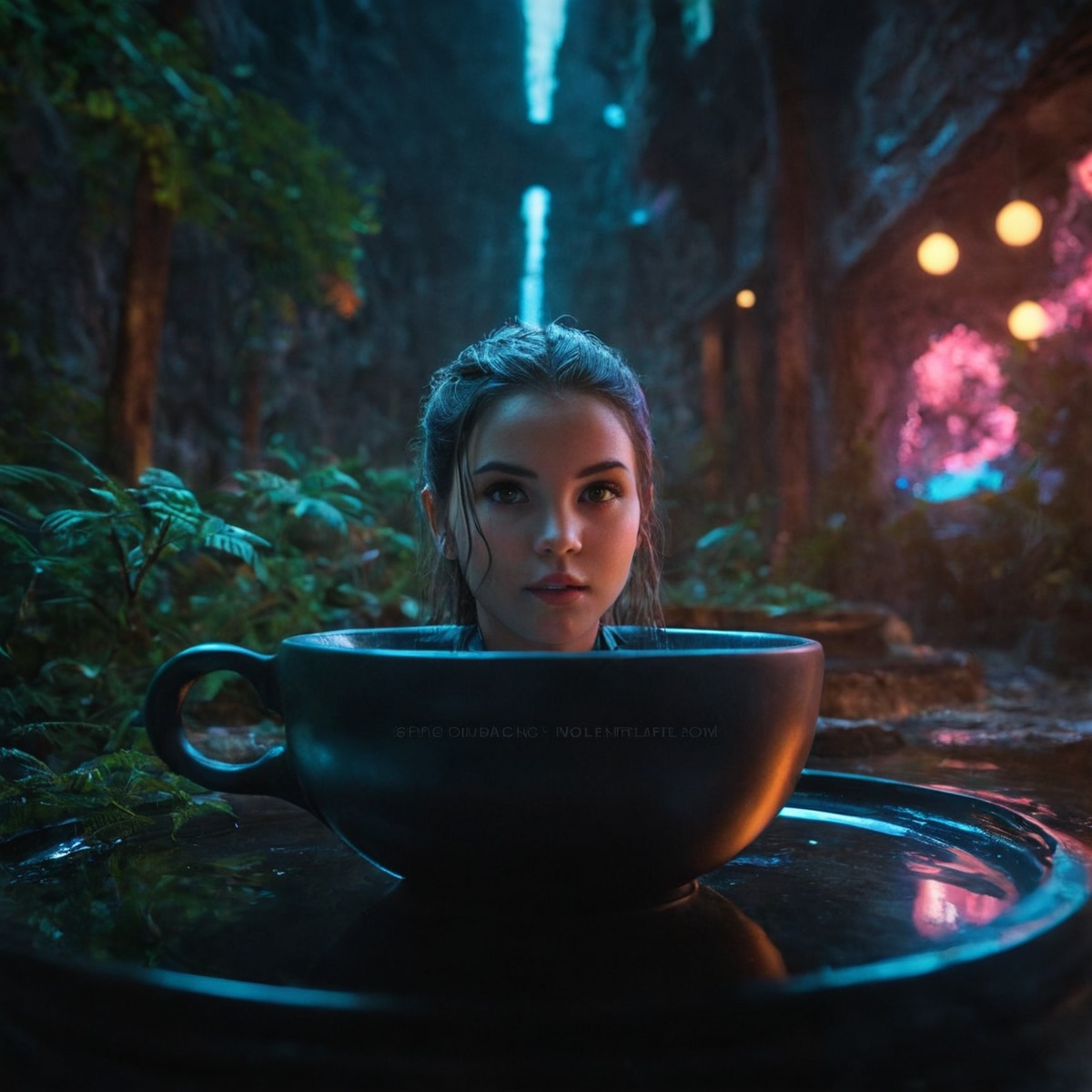 beauty, coffee, cup, model, surreal, tea