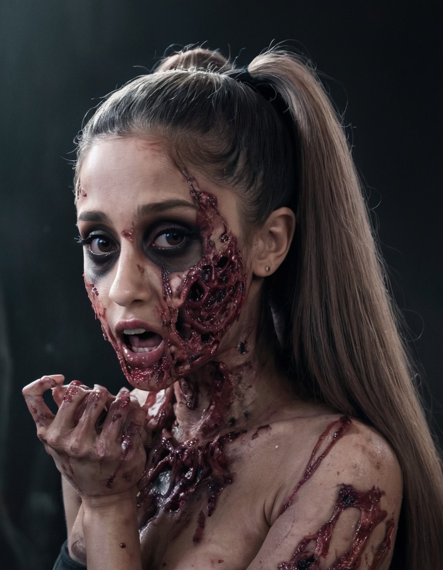 ariana grande, zombie, horror, music, pop culture, halloween, celebrities