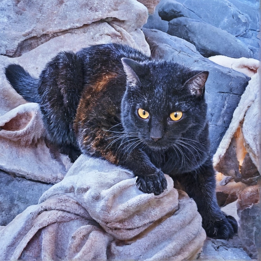 portrait, cat, traditionalart, animal, animalart, blackcat, painting, tempera