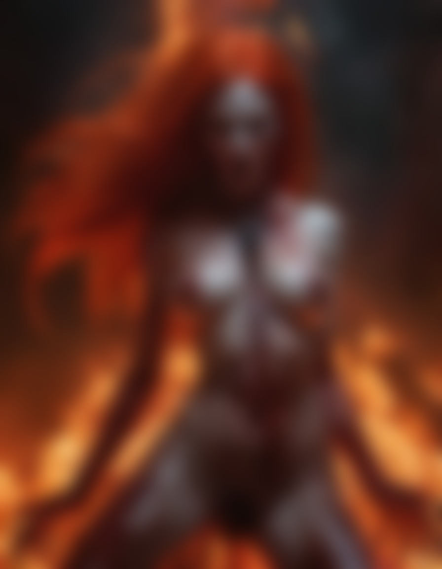 demoness, fiery hair, darkness, souls, hell, torture, demon, sexy, nsfw	