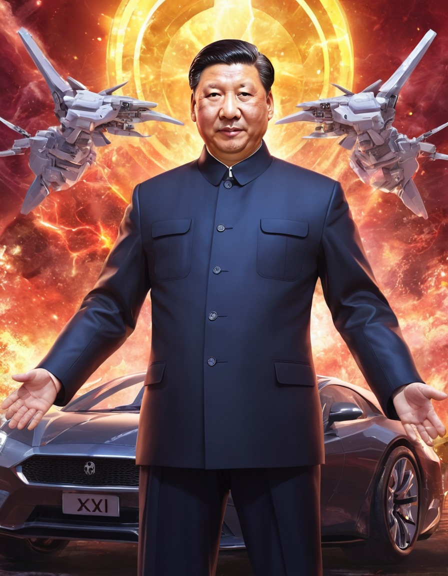 xi jinping, anime, futuristic technology, politics