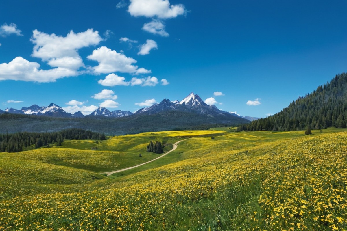 field, flower, path, sky, switzerland