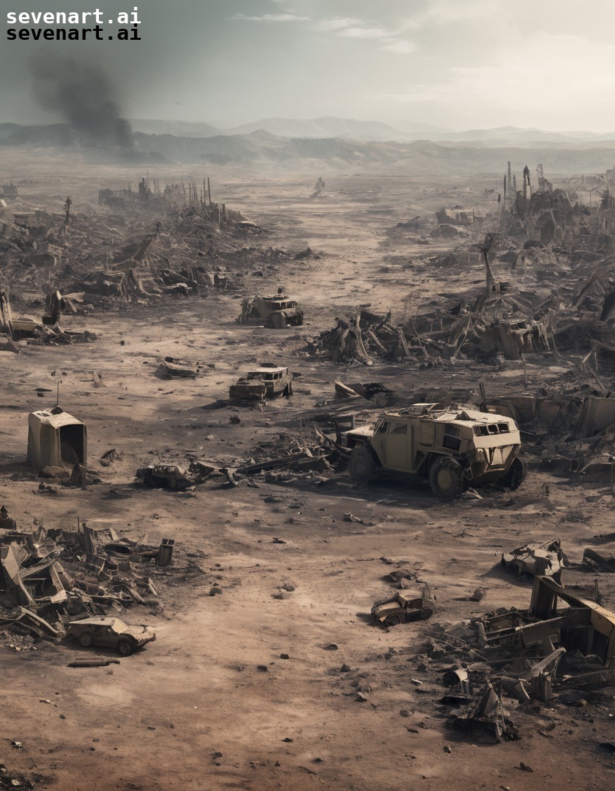 post-apocalyptic, destruction, war, environmental devastation, desolate