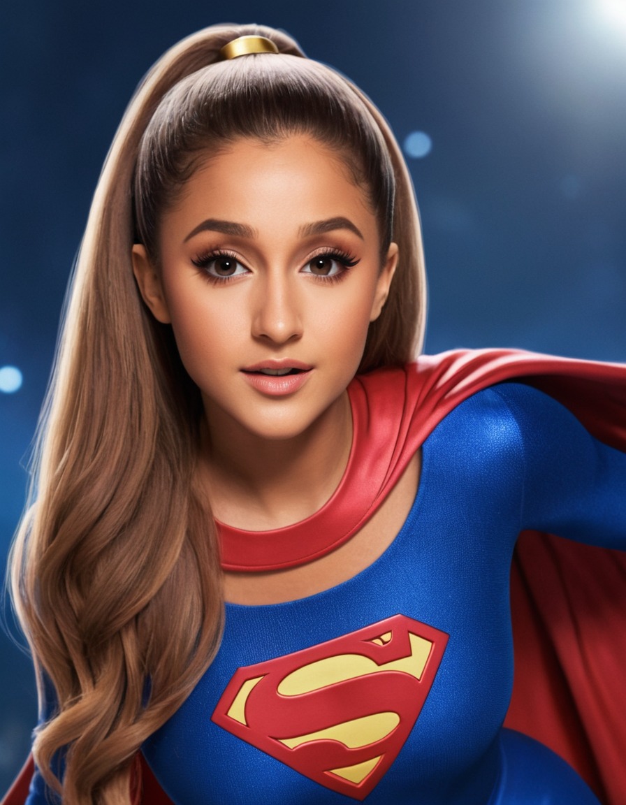 ariana grande, supergirl, celebrity, musician, superhero, empowerment, pop culture