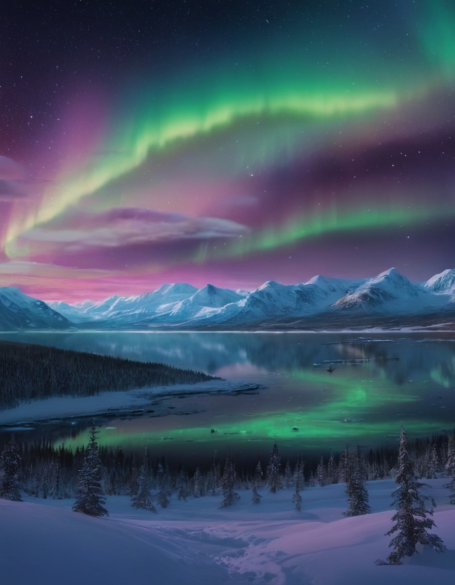 northern lights, aurora borealis, night sky, celestial, natural phenomenon