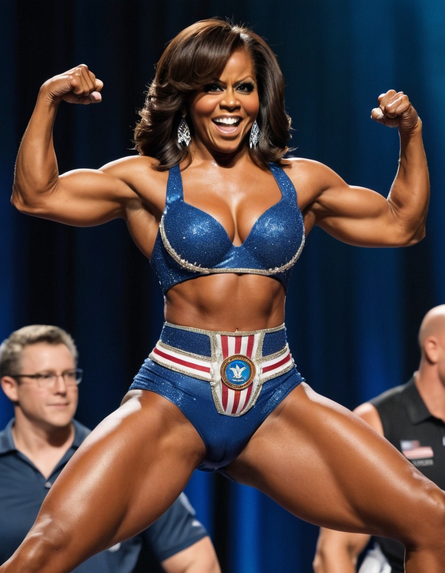 michelle obama, bodybuilding, competition, stage, strength, fitness, motivation