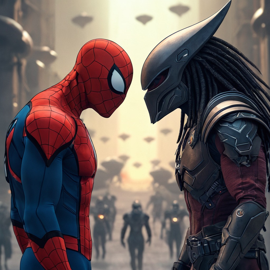 fanart, spiderman, digitalart, marvelcinematicuniverse, predator