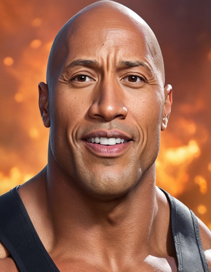 dwayne johnson, the rock, caricature, comedy, celebrity, entertainment