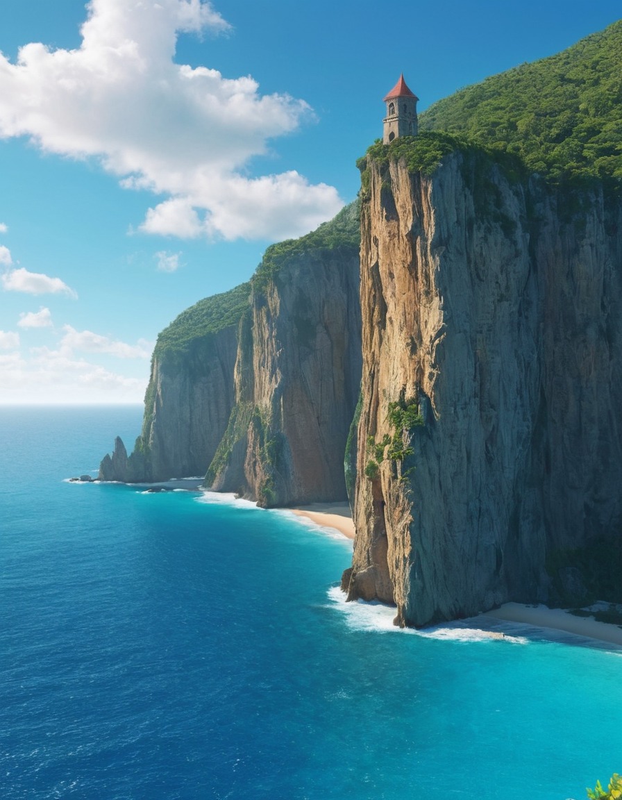 nature, cliff, ocean, turquoise water, scenic view