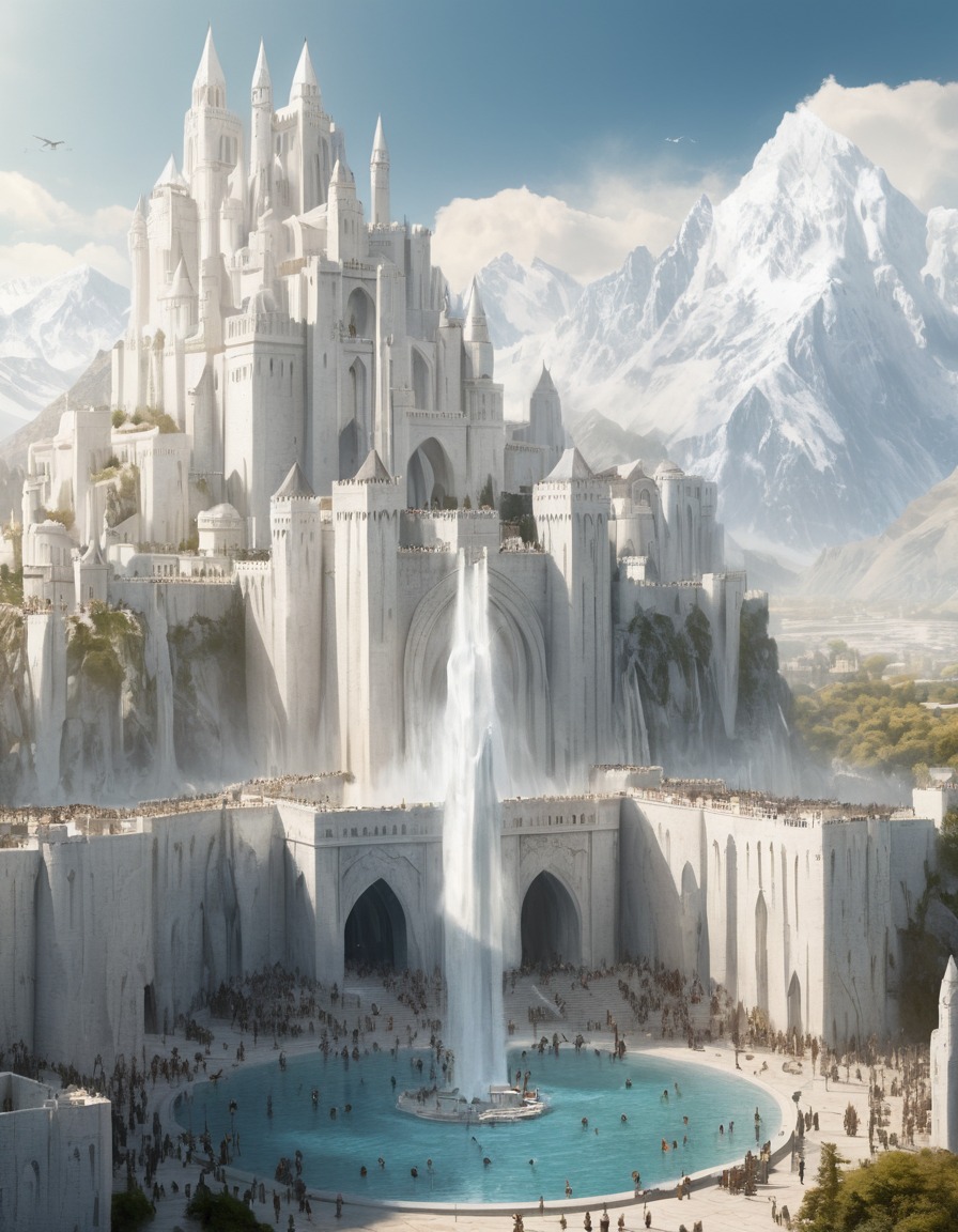 fantasy, cityscape, architecture, kingdom, fictional world, john tolkien, tolkien