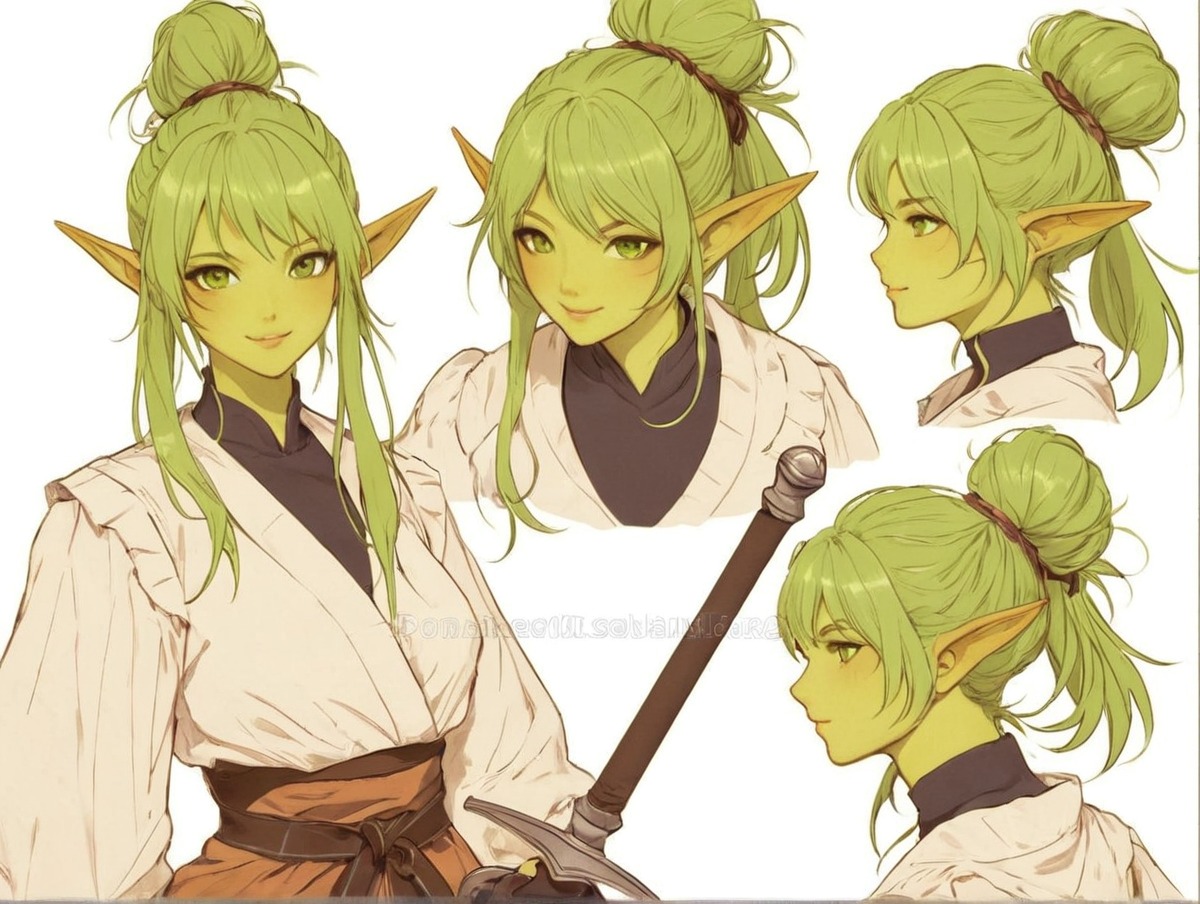 digitalart, anime, characterdesign, warrior, fantasycharacter, dnd, characterconcept, elf, fanart, fantasyart, orc, orcgirl