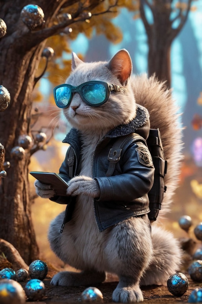 digitalart, cartoon, fanart, wallpaper, sunglasses, characterdesign, squirrel