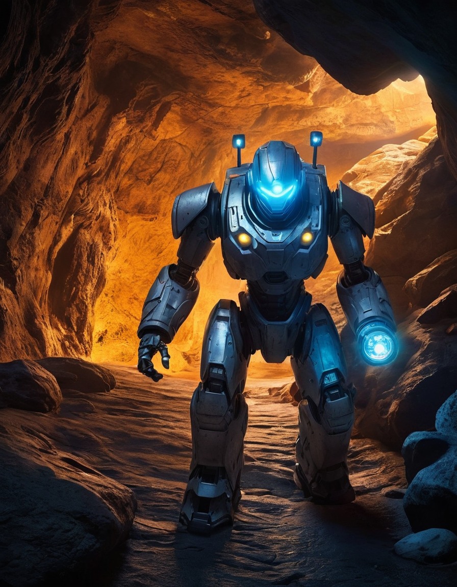 robot, explorer, cave, adventure, technology, exploration, robots