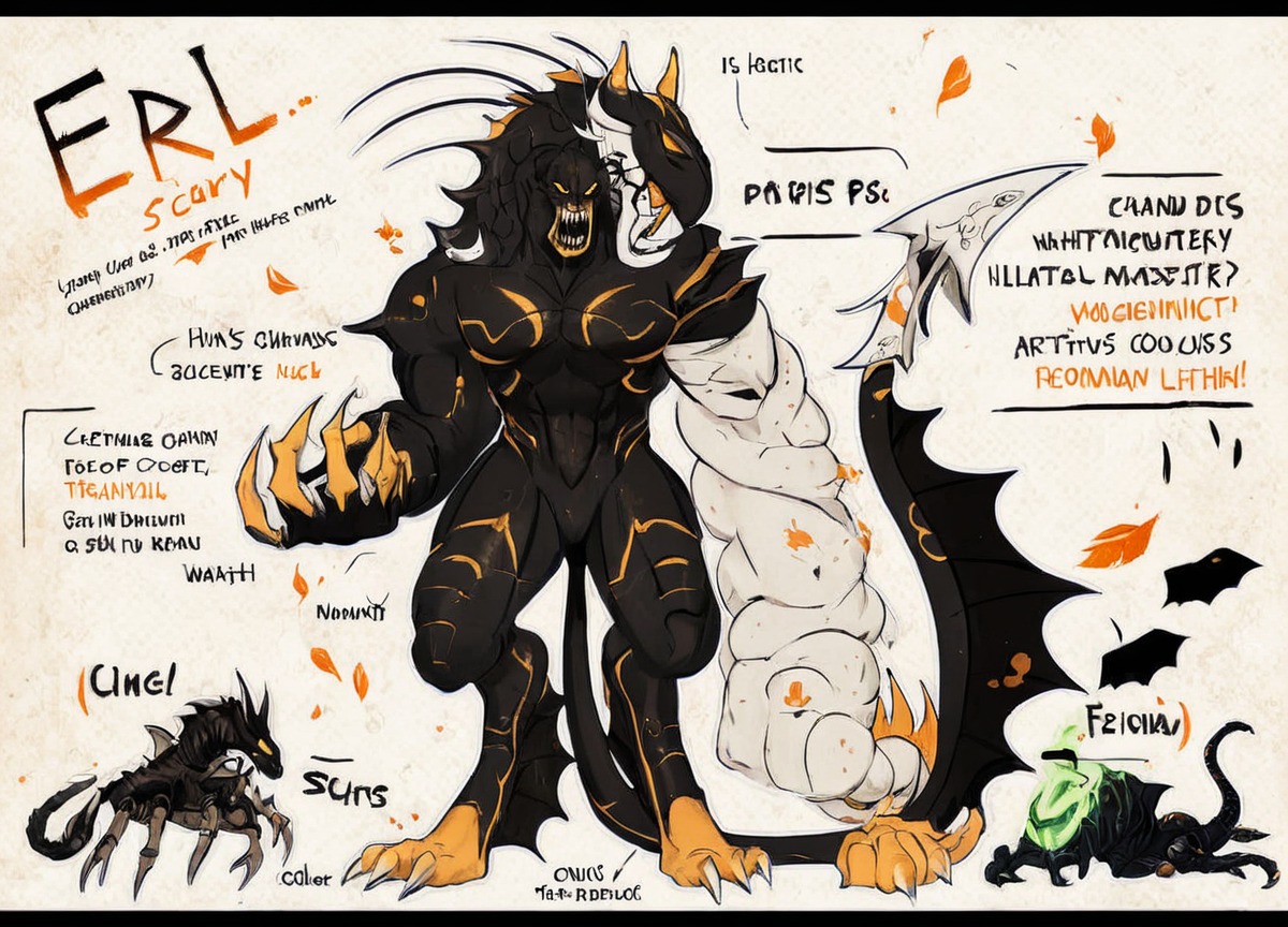 characterdesign, adoptable, originalcharacter, monster, humanoid, creature, digitalart, characterconcept, adoptableauction, referencesheet, adoptablesopen, fantasycharacter, adopt, auc, auction, black, claws, gold, longtail, othercharacter, reference, schorl