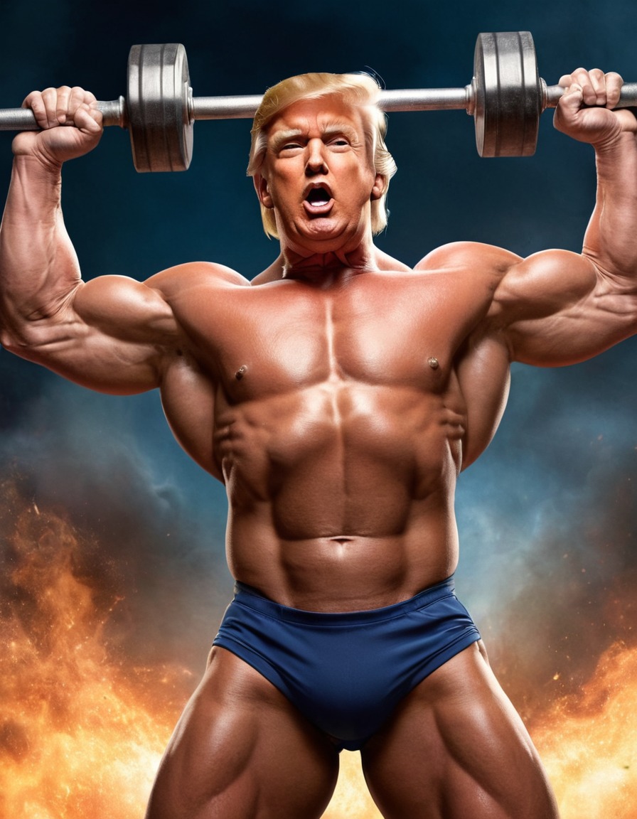 donald trump, bodybuilder, weightlifting, strength, fitness, usa, president